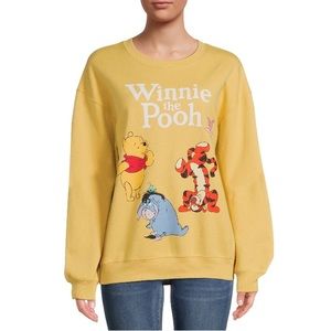 Disney mustard yellow Winnie the Pooh and friends long sleeve sweatshirt comfy